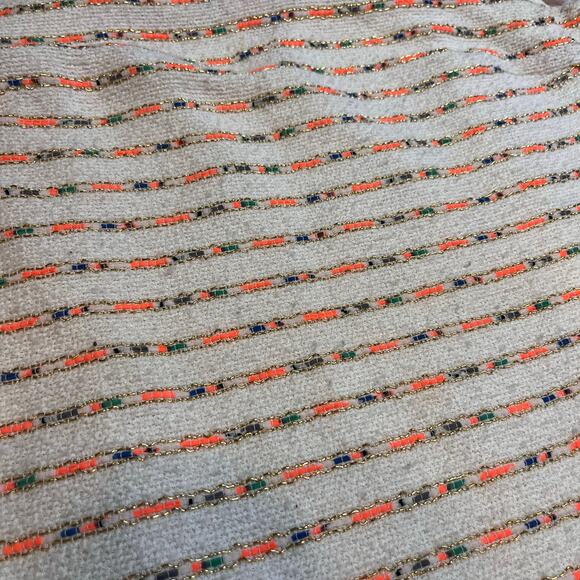 Quinn Sz M Tweed Shift Dress White Sleeveless Pastel Coastal Preppy Spring Style - Picture 6 of 13